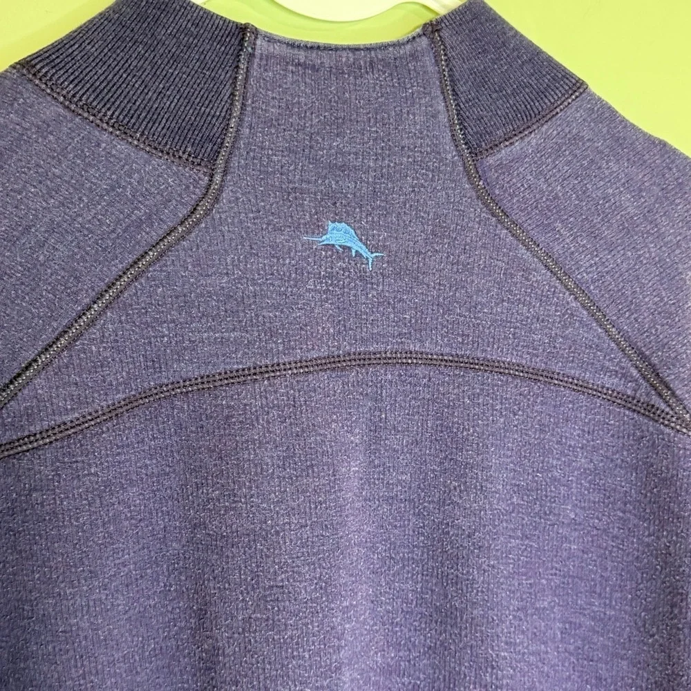 Tommy Bahama Flip Shore Reversible 1/4 zip sweater blue / purple mens L